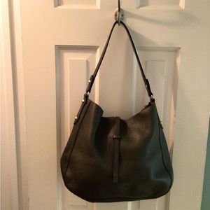 Annabel Ingall Brook Hobo olive green leather shoulder bag with strap